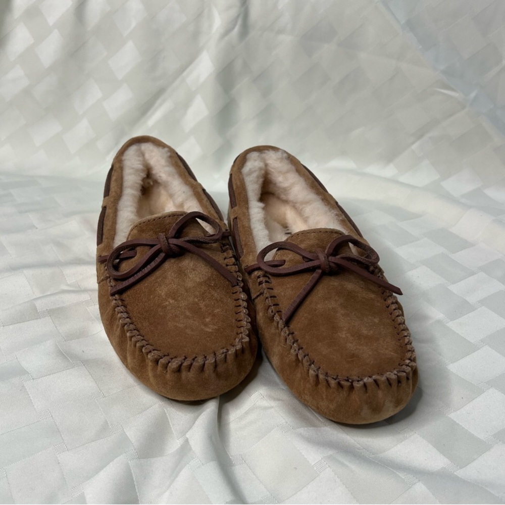 UGG Brown Leather Slip-On Loafers